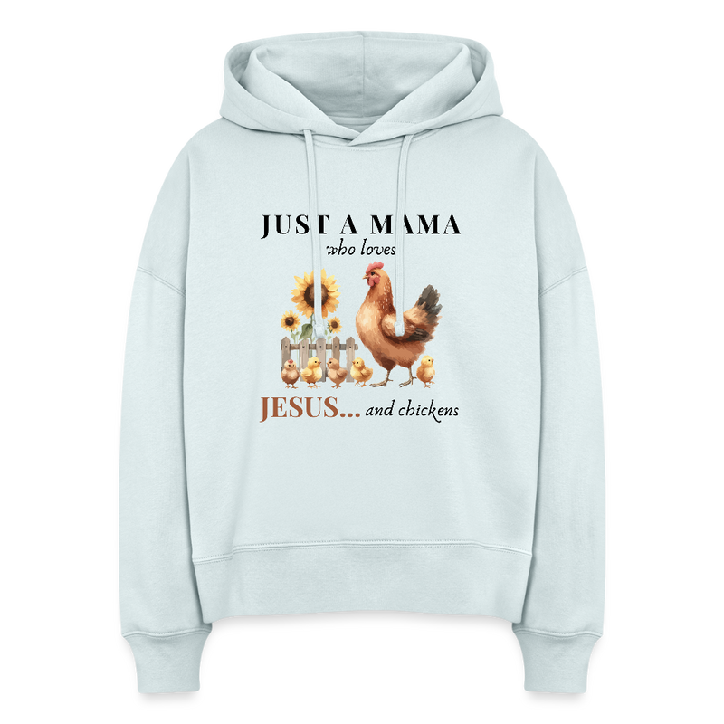Mama Jesus & Chickens Women's Boxy Tee - blue ice