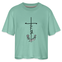 Faith Women's Boxy Tee - saltwater