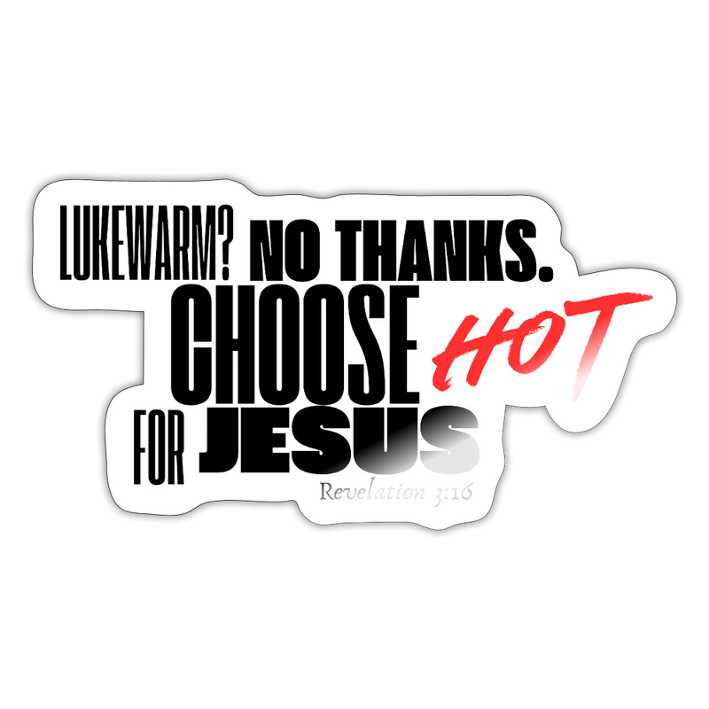 On Fire for Jesus Sticker - white glossy