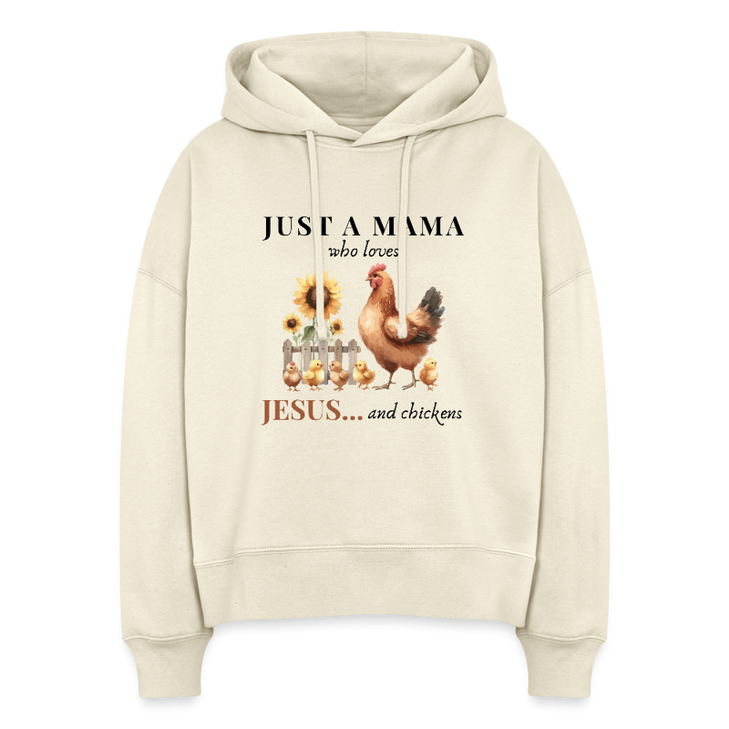 Mama Jesus & Chickens Women's Boxy Tee - natural raw