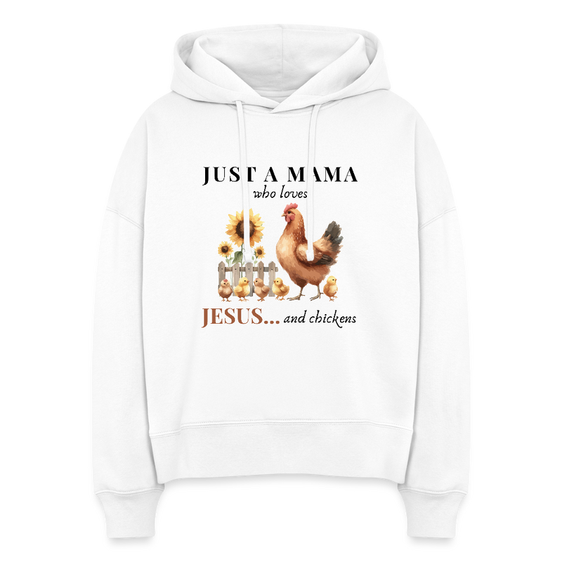 Mama Jesus & Chickens Women's Boxy Tee - white