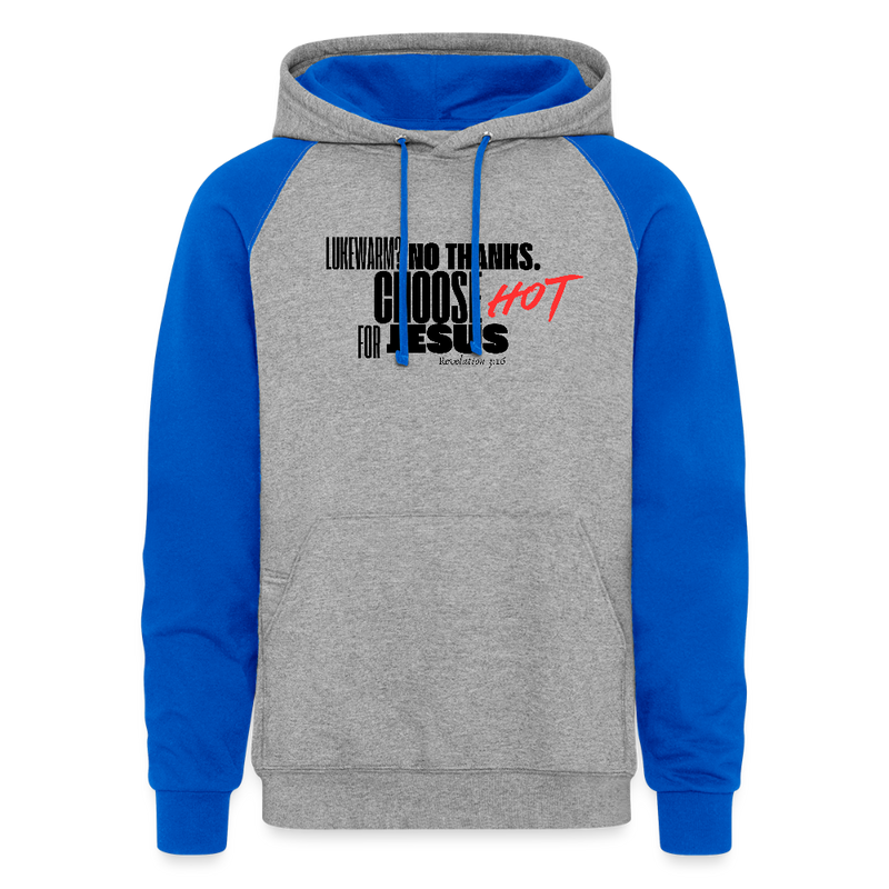 On Fire for Jesus Hoodie - heather grey/royal