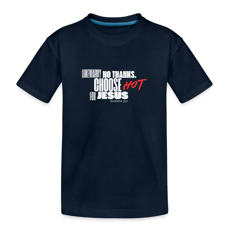 On Fire for Jesus Organic Youth T-Shirt - deep navy