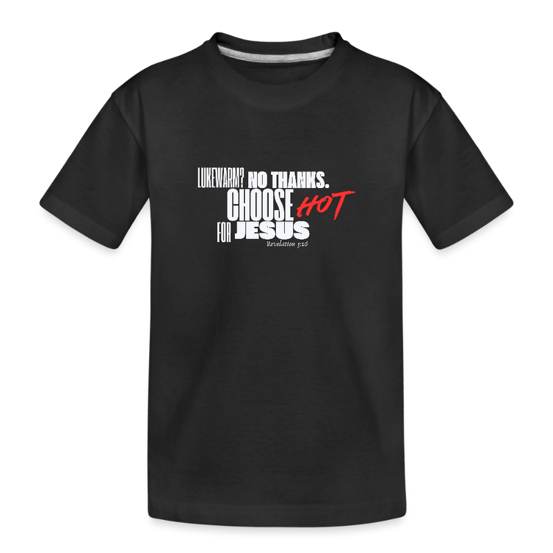 On Fire for Jesus Organic Youth T-Shirt - black
