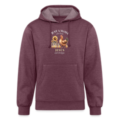 Mama Loves Jesus & Chickens Hoodie - heather burgundy