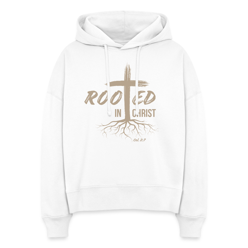 Rooted in Christ Eco Women's Organic Hoodie - white