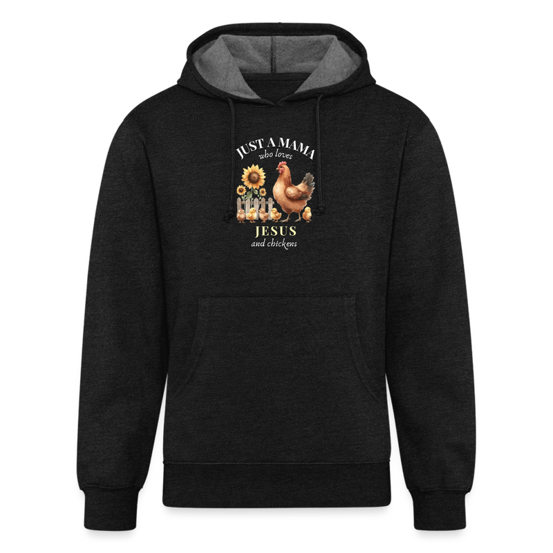 Mama Loves Jesus & Chickens Hoodie - charcoal grey