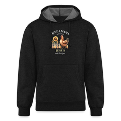 Mama Loves Jesus & Chickens Hoodie - charcoal grey