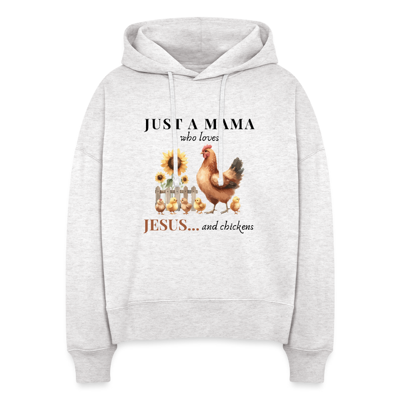 Mama Jesus & Chickens Women's Boxy Tee - cool heather grey