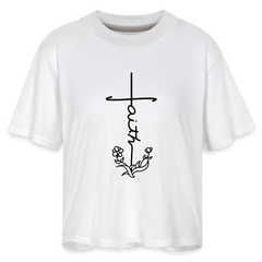 Faith Women's Boxy Tee - white